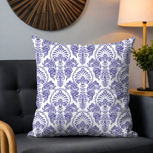 Väldigt Peri Damask Blommönster Snyggt Modern Kudde