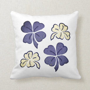 Väldigt Peri Lila Klöver Shamrock Teckning Kudde