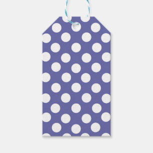Väldigt Peri lila vit polka dots periwinkle Presentetikett