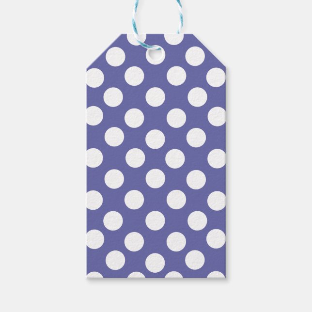 Väldigt Peri | lila vit polka dots periwinkle   Presentetikett (Framsidan)