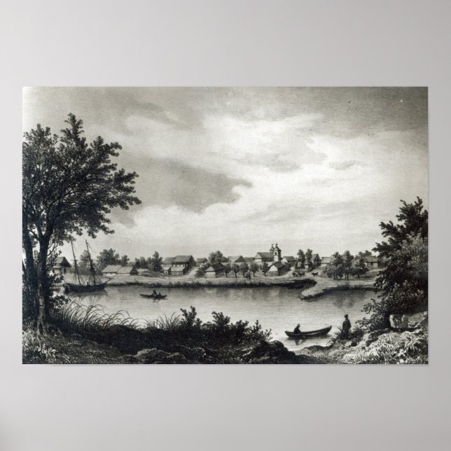 Valdivia från Chiles historia graverad Poster (Framsidan)