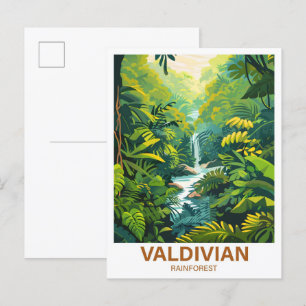 Valdiviansk regnskog illustration resa vykort