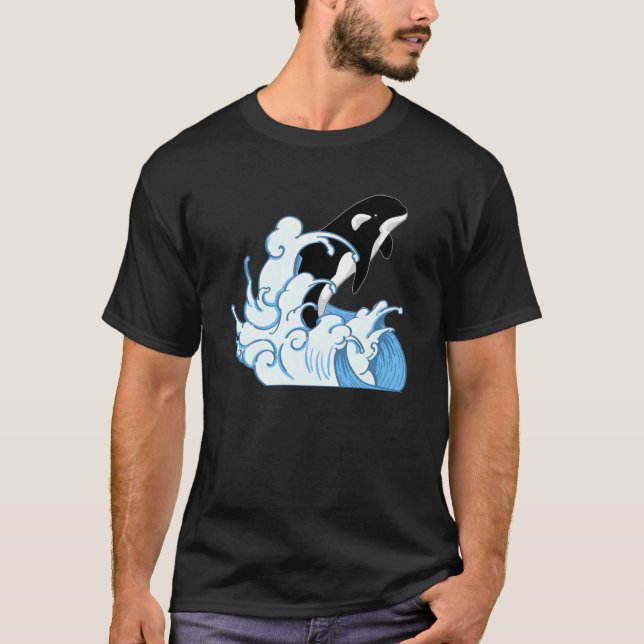 Valdjur Ocean Killer Whale Vågar Orca Swea T Shirt (Framsida)