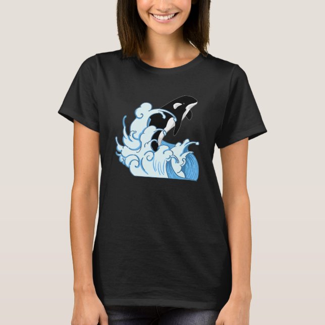 Valdjur Ocean Killer Whale Vågar Orca T Shirt (Framsida)