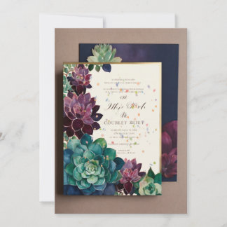 Våldmålad bröllopsinbjudan inbjudningar