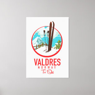 Valdres Norge Ski logotyp Canvastryck