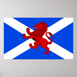 Våldsam lejon/Skottland flagga Poster