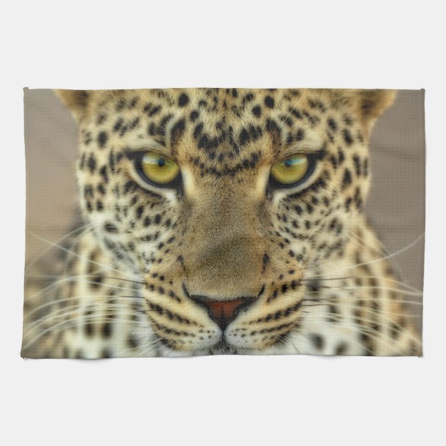 Våldsam Leopard Kökshandduk (Horisontell)