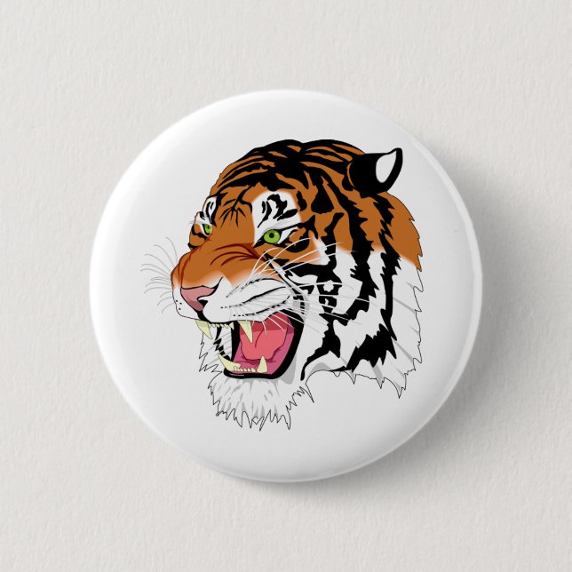 Våldsam tiger knapp (Framsida)