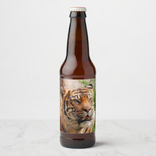 Våldsam tiger ölflaska etikett