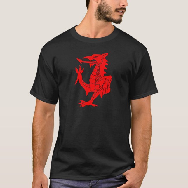 Våldsam walesisk drake tee (Framsida)