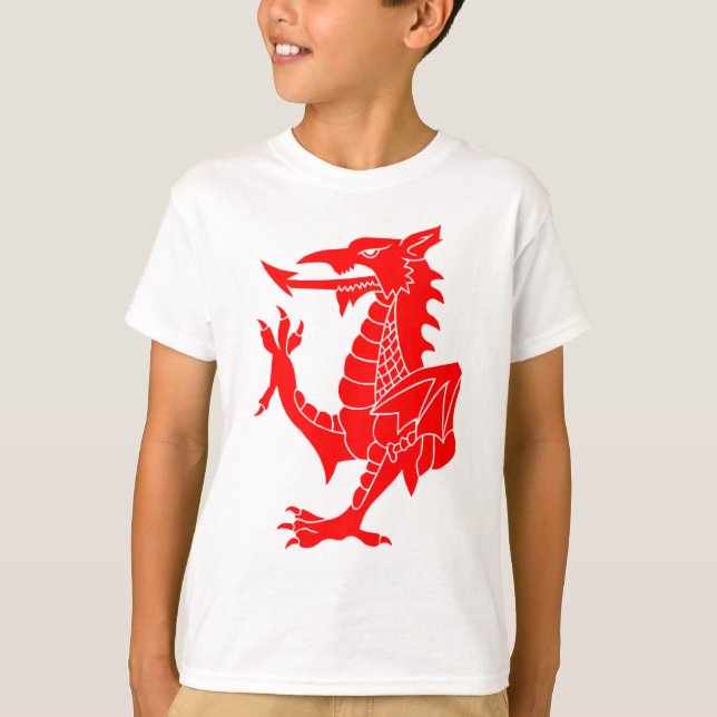 Våldsam walesisk drake tee (Framsida)