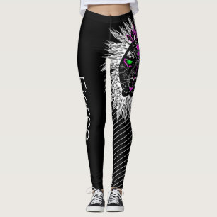 Våldsamma Leo de lejona leggins'na som isoleras p Leggings