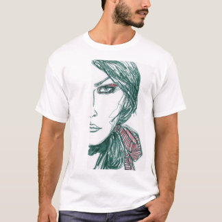 våldsamt modellera tee shirt