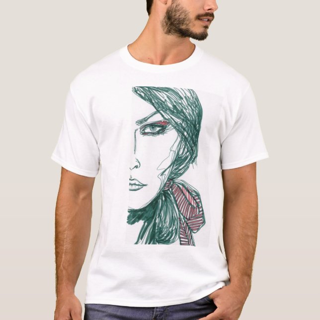våldsamt modellera tee shirt (Framsida)