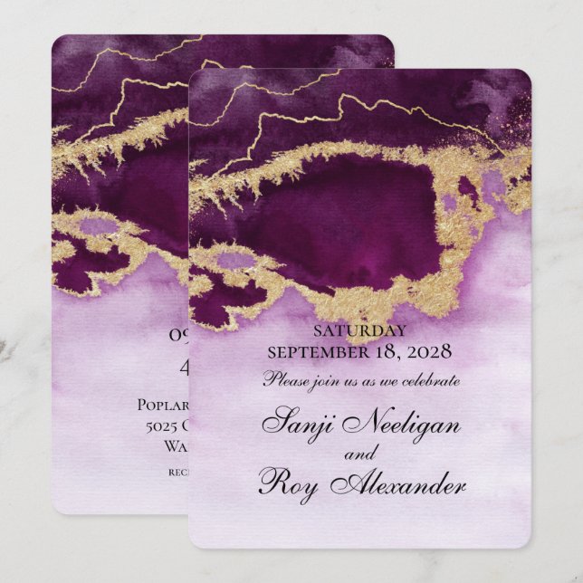 Våldsamt och Guld, modern inbjudan till målningsbr (Fram/baksida)