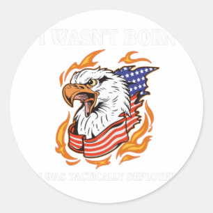 Våldsarméns veteransoldat Patriotic Eagle Runt Klistermärke