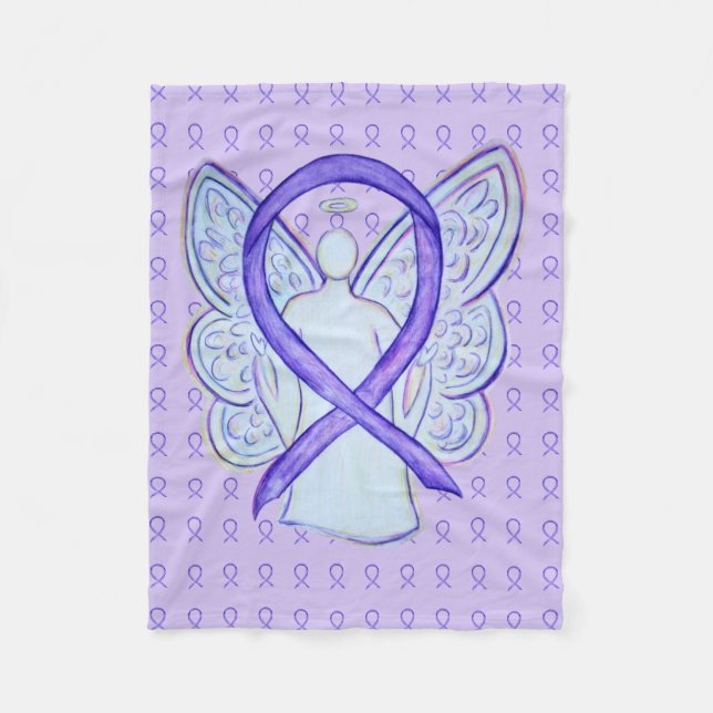 Våldsmedvetande Ribbon Angel Fleece Blankets (Framsidan)