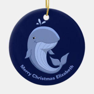 Våldsnäcka den i Lycklig Blue Whale Julgransprydnad Keramik