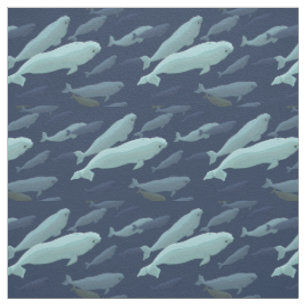 Vale Art Fabric Beluga Whale Fabric Cotton eller P Tyg