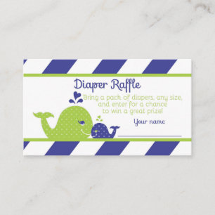 Vale Baby Shower Diaper Raffle Biljett, Navy Grönt Tilläggskort