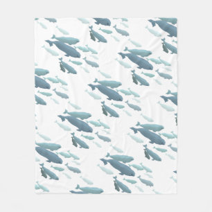 Vale Blanket Beluga Whale Art Fleece Blankets