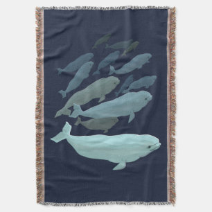 Vale Blanket Beluga Whale Art Throw Blankets Filt