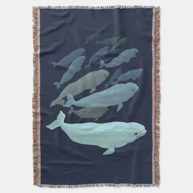 Vale Blanket Beluga Whale Art Throw Blankets Filt (Framsidan Vertikal)