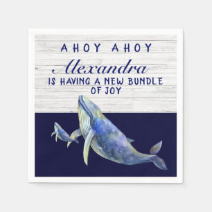 Vale Navy Blue Nautical Boy Shower Napkins Pappersservett