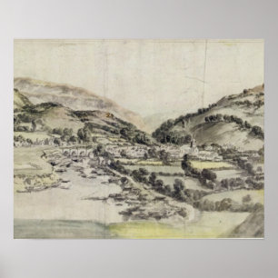 Vale of Llangollen (w/c on papper) Poster