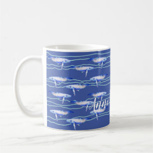 Vale Orca val Mönster Ocean Life Kaffemugg