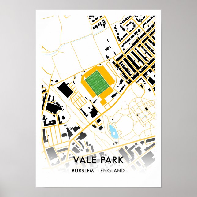 Vale Park Stadionkarta – Hem för Port Vale FC Poster (Framsidan)