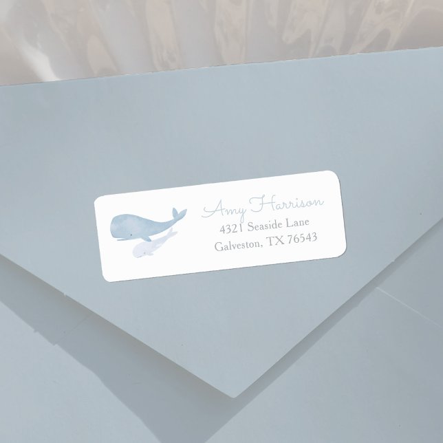 Vale under Sea Baby Shower-Returadressen Returadress Etikett (Skapare uppladdad)
