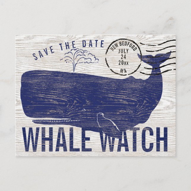 Vale Watchting Coastal Save the Date Vykort (Framsida)