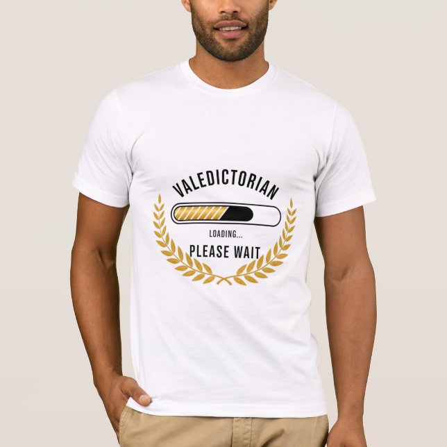 Valedictorian Laddar Uppnåelse Examen T Shirt (Framsida)