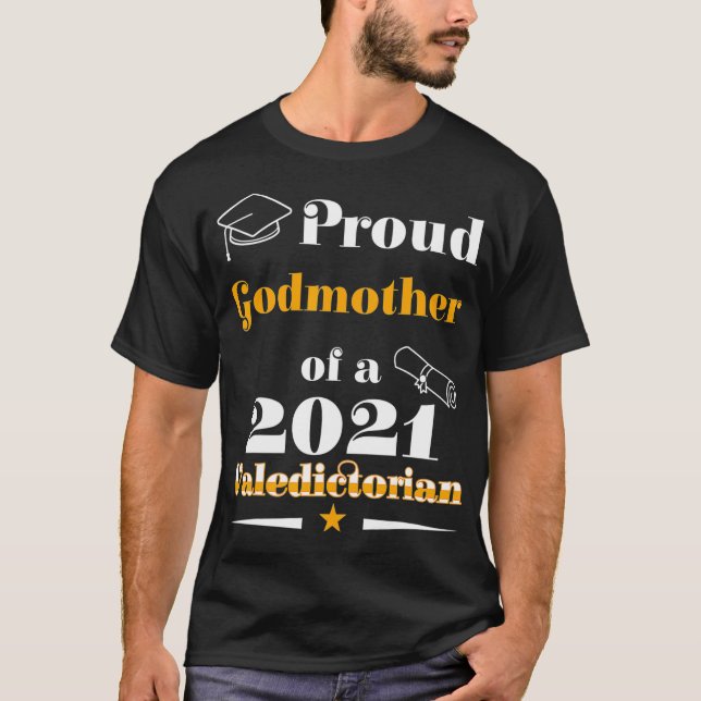 Valediktorian klass 2021 Proud Godmoder-familjen G T Shirt (Framsida)