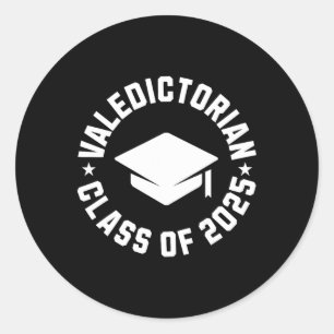 Valediktorianska Kl av 2025 Studenten Runt Klistermärke