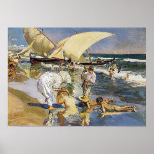 Valencia Beach i Morgonljuset Poster