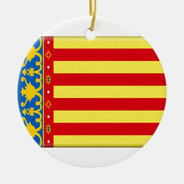 Valencia flagga julgransprydnad keramik (Framsidan)