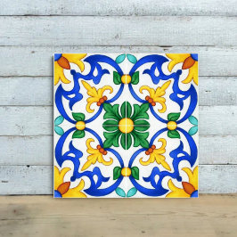 Valencia Garden Spanish  Blue Green Mediterranean  Kakelplatta