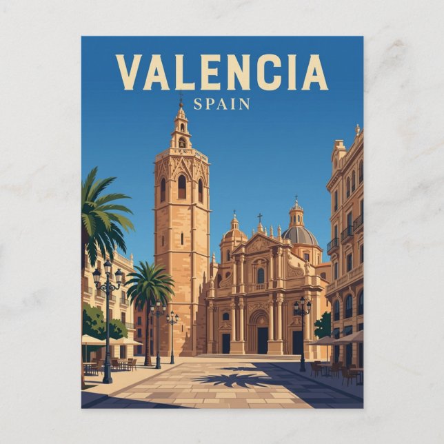 Valencia-katedralen Spanien Vykort (Framsida)