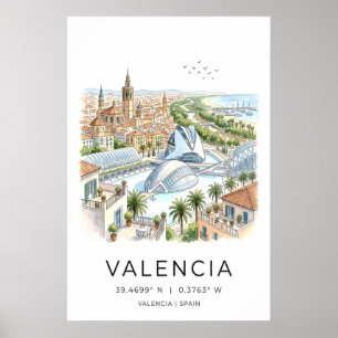 Valencia Resa Konsttryck - Takterrasser och Poster