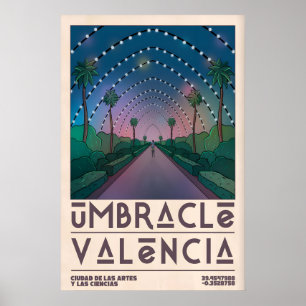 Valencia Resemästarplakat Mid Century-stil (Galler Poster