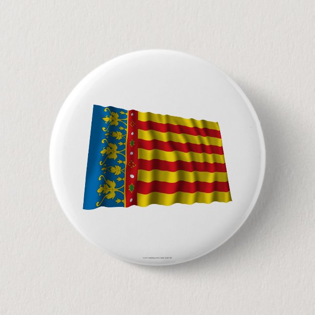 Valencia som vinkar flagga knapp (Framsida)
