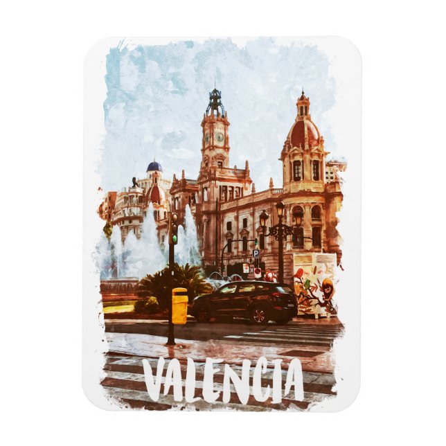 Valencia Spain Architecture Travel Magnet (Vertikal)