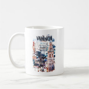 Valencia Spain Architecture Watercolor City Kaffemugg