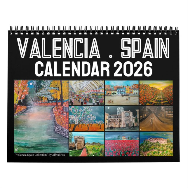 Valencia Spain Art av Alfred Fox Kalender (Omslag)