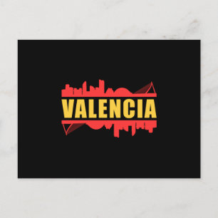 Valencia Spain City Skyline Cityscape Funny Gift Vykort