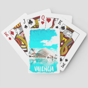 Valencia Spain L'Hemisfèric Watercolor Casinokort