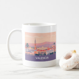 Valencia Spain Old Town Pastel Travel Kaffemugg